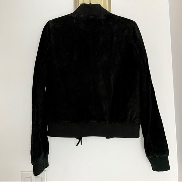 GUCCI Black Suede 100% Leather Bomber Jacket Made in Italy sz 44EU - Picture 2 of 16